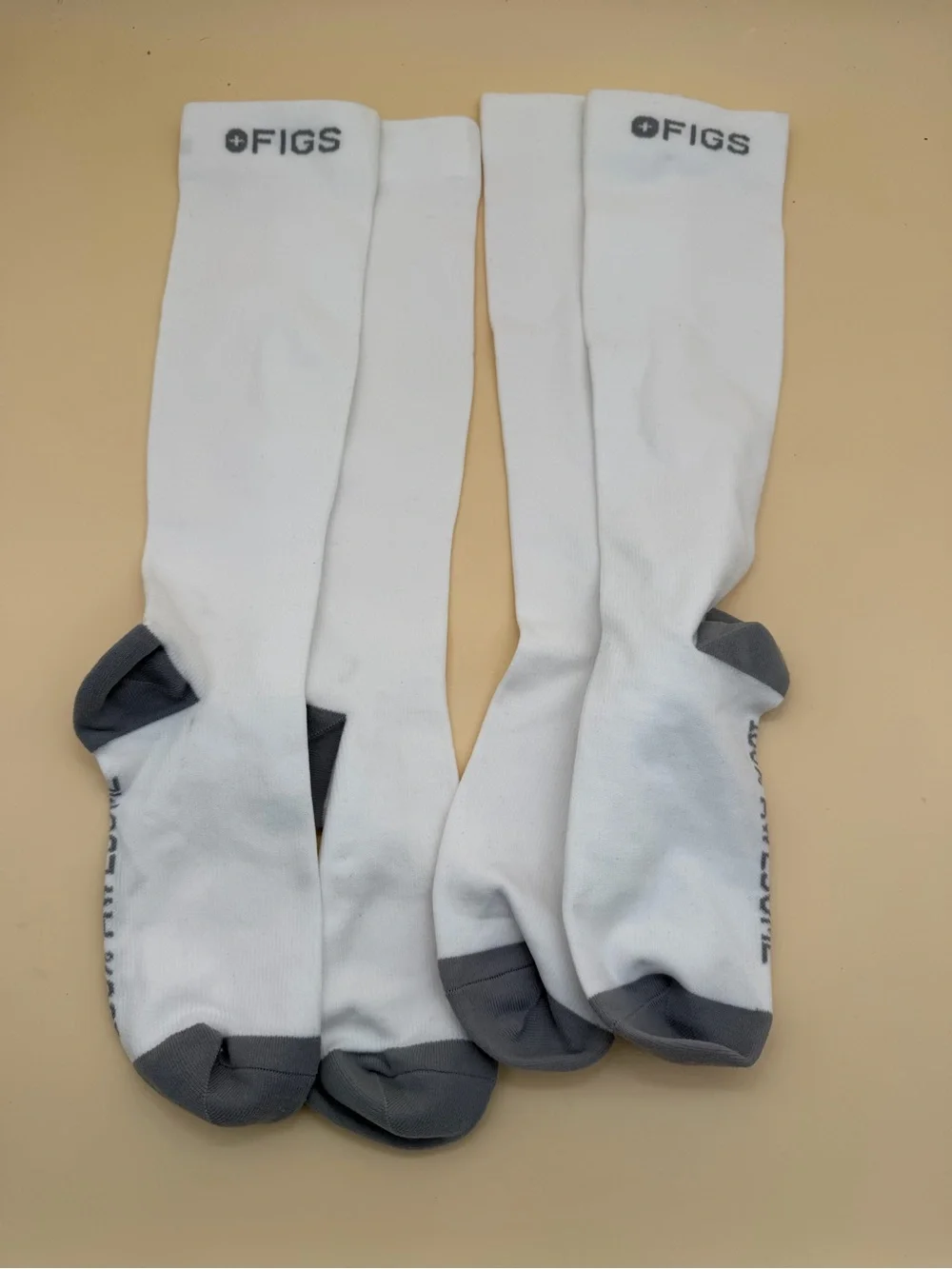 FIGS White Compression Socks size Small New without tags 2 pairs
